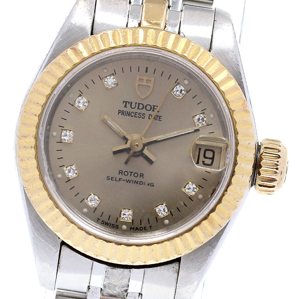 TUDOR Princess date 92513 YG2 tone 10P diamond cal.2671 gold Dial Automatic Ladies Watch_831428