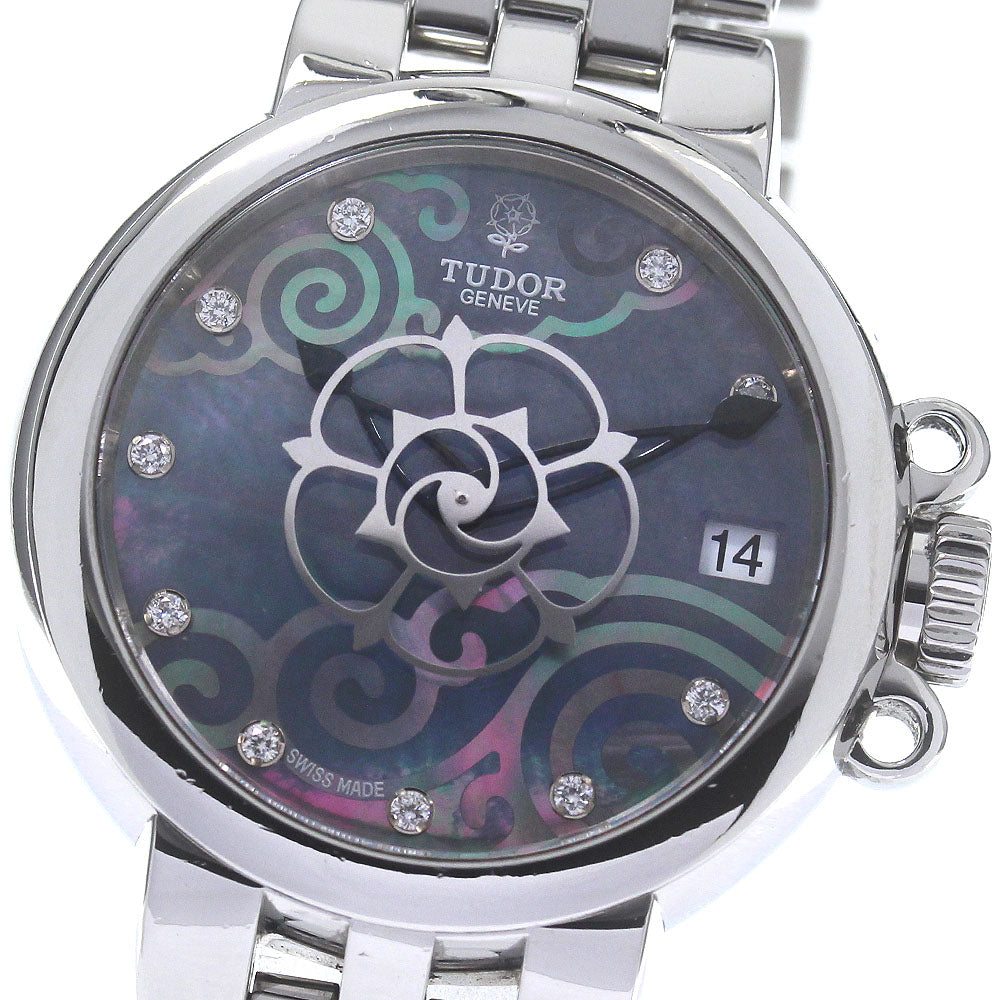 TUDOR Claire de Rose 35700 10P diamond Blue shell Dial Automatic Ladies Watch_831430