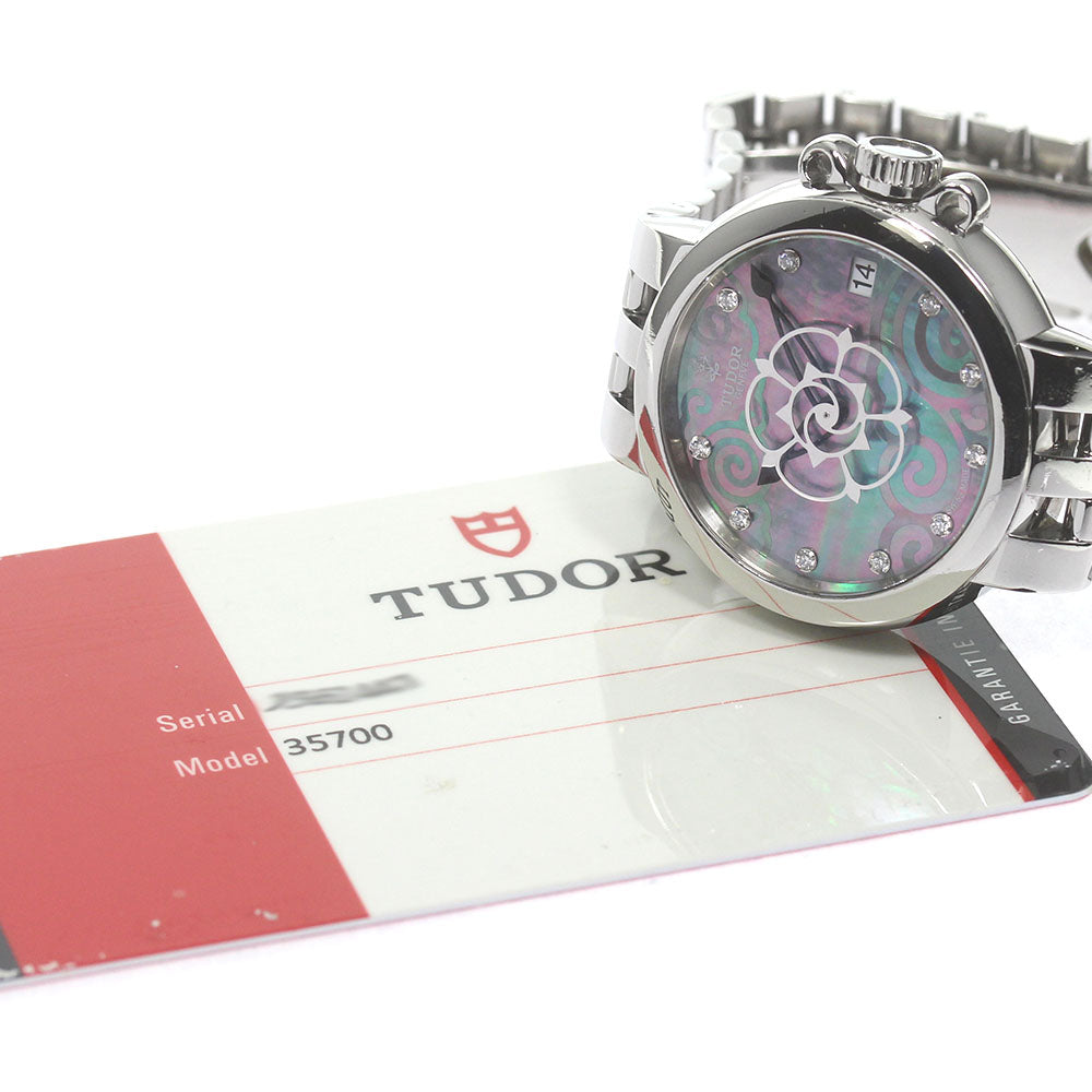 TUDOR Claire de Rose 35700 10P diamond Blue shell Dial Automatic Ladies Watch_831430