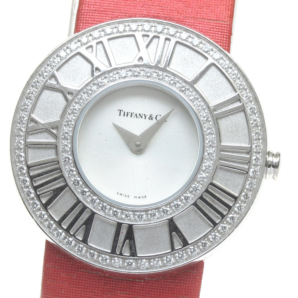 TIFFANY&Co. Atlas Cocktail Round K18WG diamond bezel Quartz Ladies Watch_831431