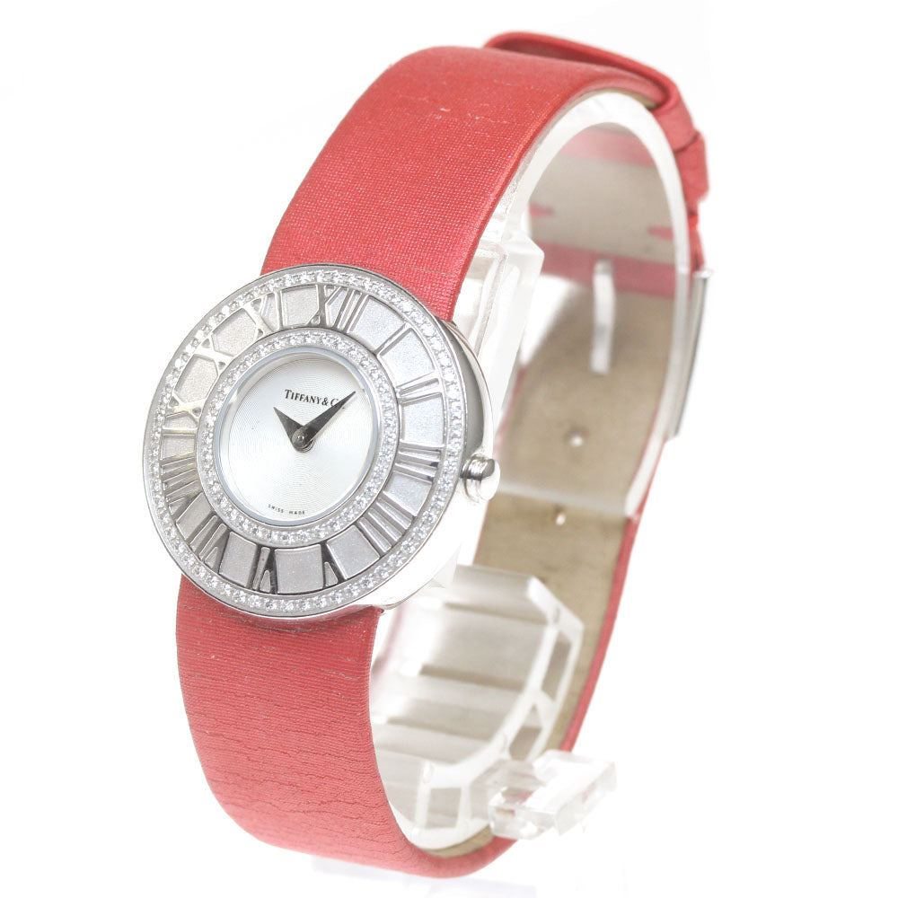 TIFFANY&Co. Atlas Cocktail Round K18WG diamond bezel Quartz Ladies Watch_831431
