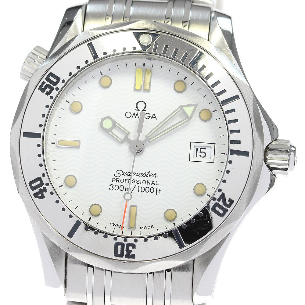 OMEGA Seamaster300 2562.20 Date white Dial Quartz Boy's Watch_831432