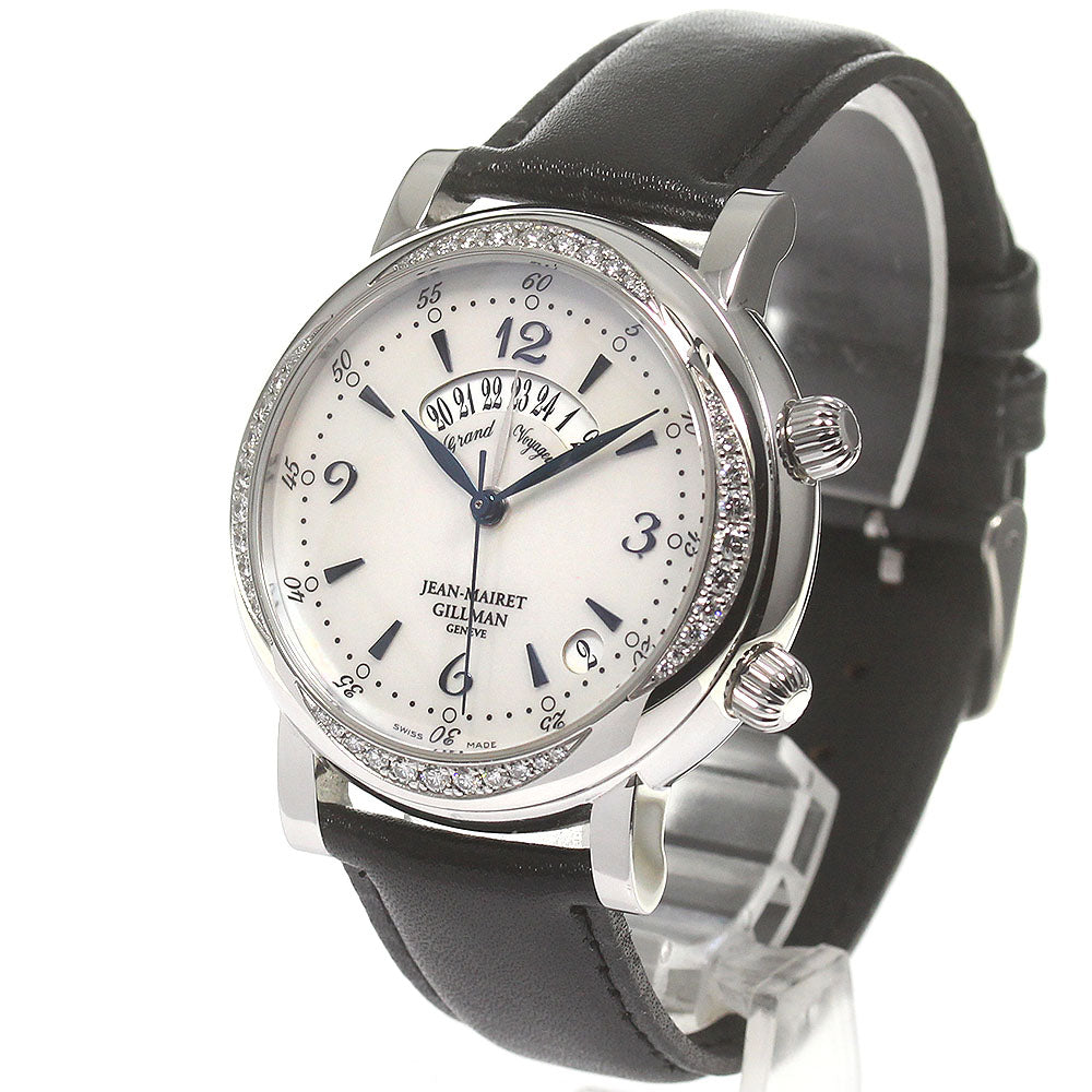 JEAN-MAIRET&GILLMAN Clement Gilman Dual Timer Alarm Bezel Diamond Limited to 200 pieces White shell Dial Automatic Men's Watch_831561