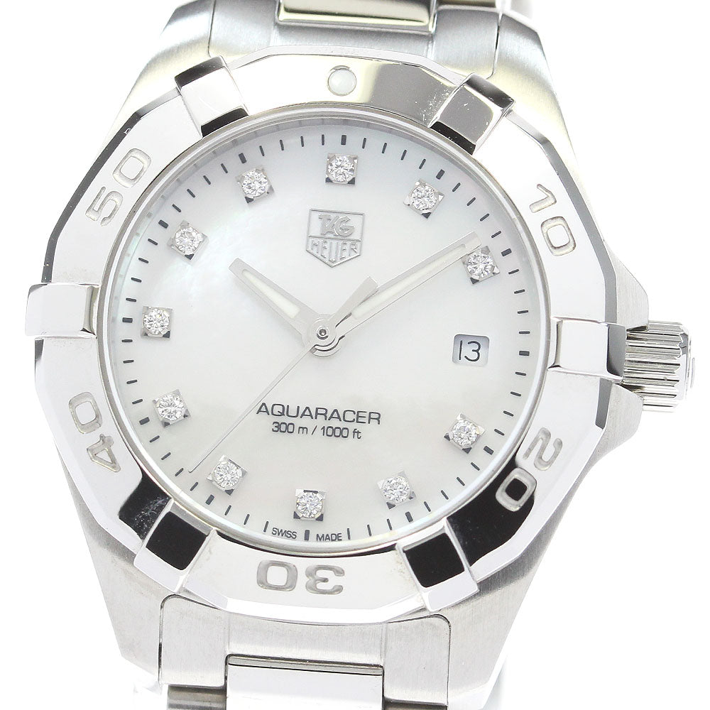 TAG HEUER Aquaracer WAY1413 11P diamond White shell Dial Quartz Ladies_831646