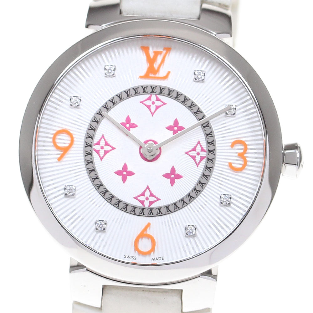 LOUIS VUITTON Tambour monogram QA147 fuchsia & orange Quartz Ladies_831831