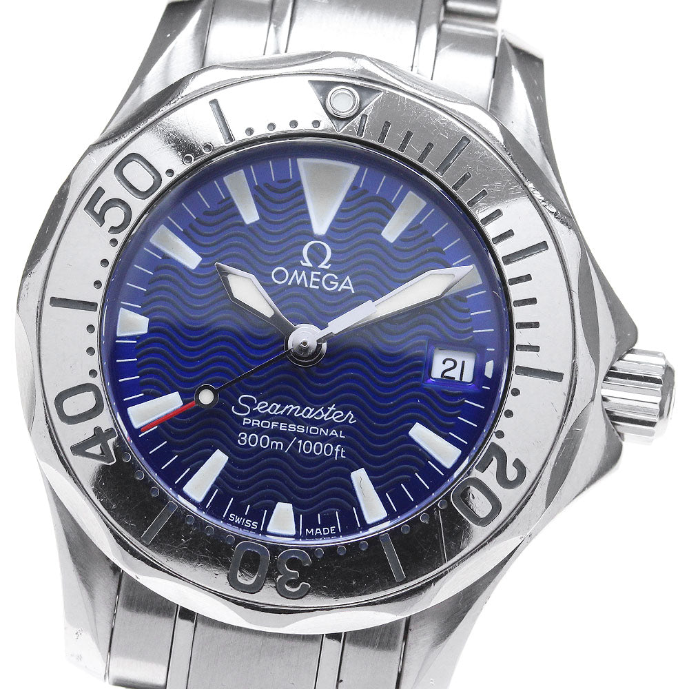 OMEGA Seamaster300m 2285.80 Date Blue Dial Quartz Ladies Watch_831848