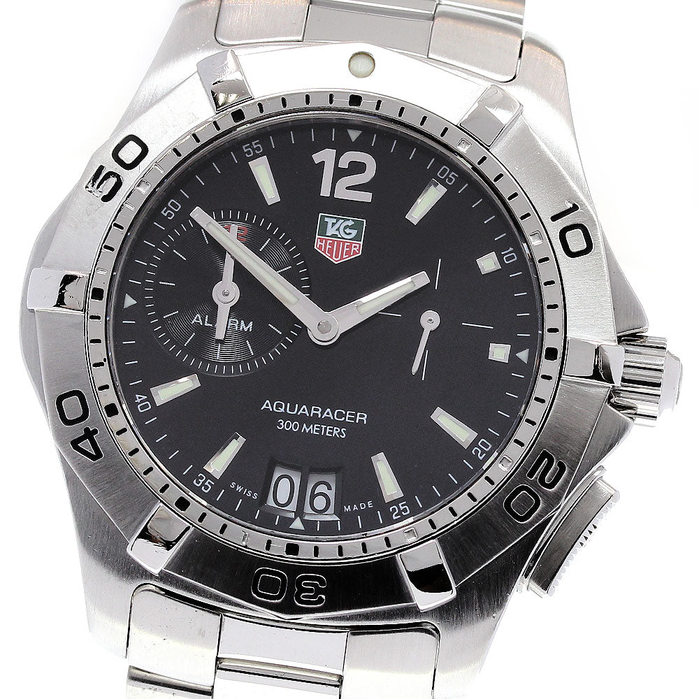 TAG HEUER Aqua racer WAF111Z Date alarm black Dial Quartz Men's Watch_831868