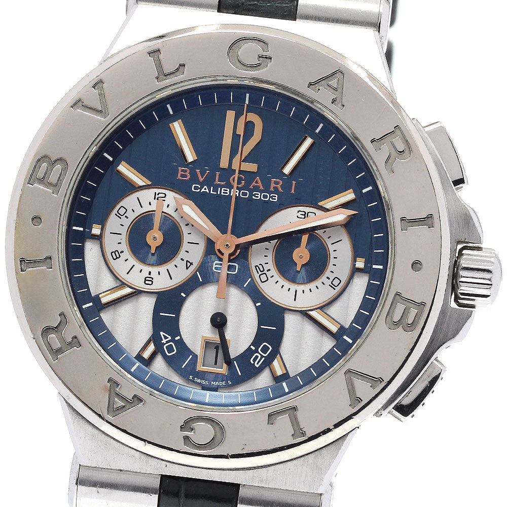 BVLGARI Diagono Calibro 303 DG42SWGCH K18WGBezel chronograph AT Men's_831942