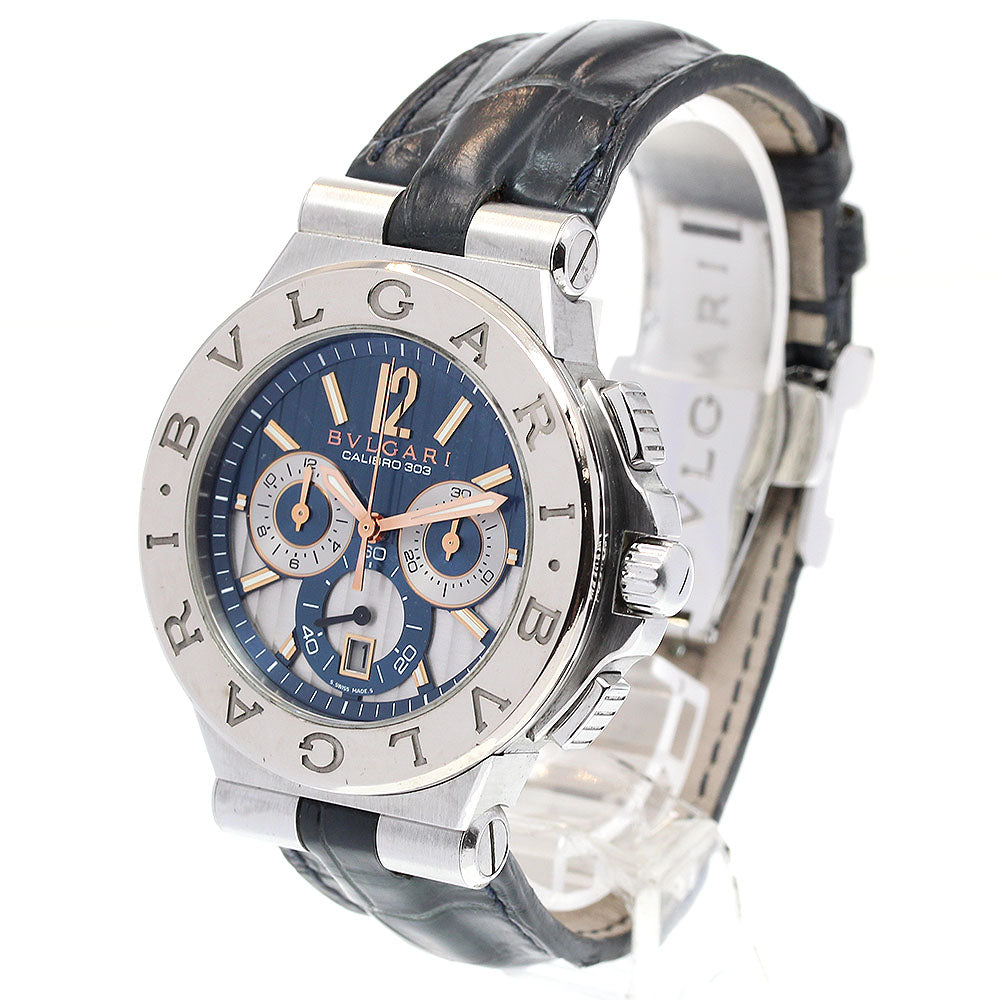 BVLGARI Diagono Calibro 303 DG42SWGCH K18WGBezel chronograph AT Men's_831942