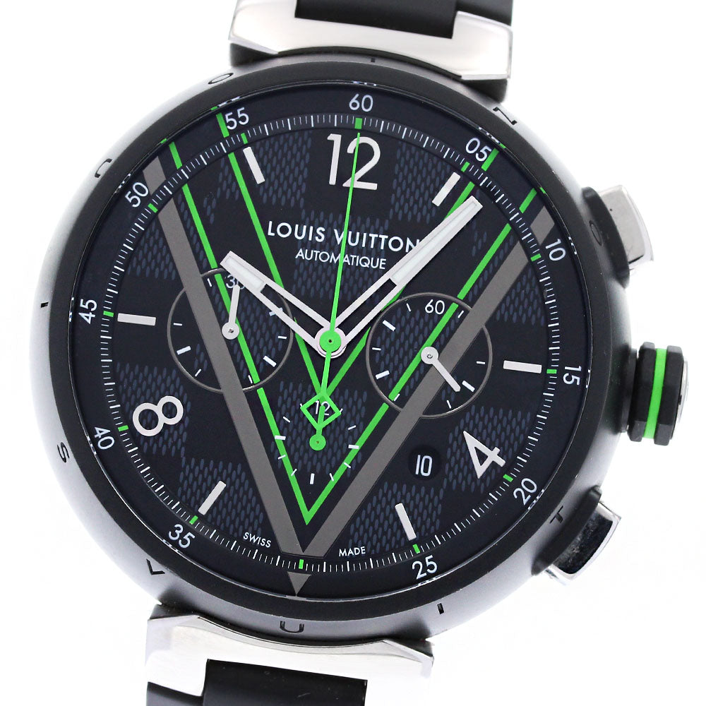 LOUIS VUITTON Tambour Damier Graphite Lace QA130 Automatic Men's Watch_831966