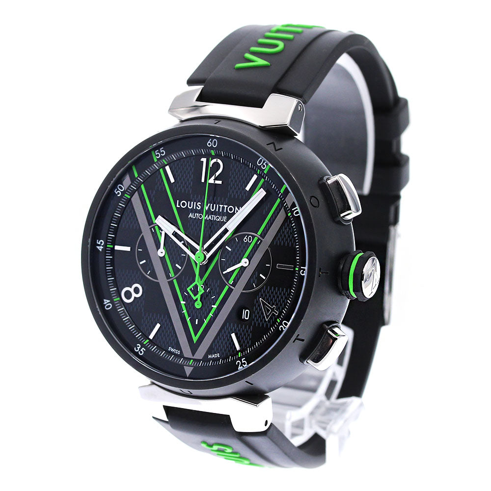 LOUIS VUITTON Tambour Damier Graphite Lace QA130 Automatic Men's Watch_831966