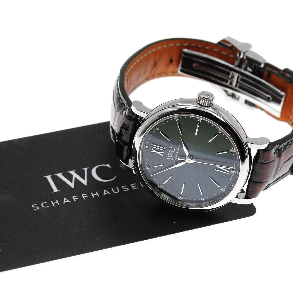 IWC SCHAFFHAUSEN Portofino Automatic 34 IW357412 12P diamond khaki Dial Automatic Ladies Watch_832027
