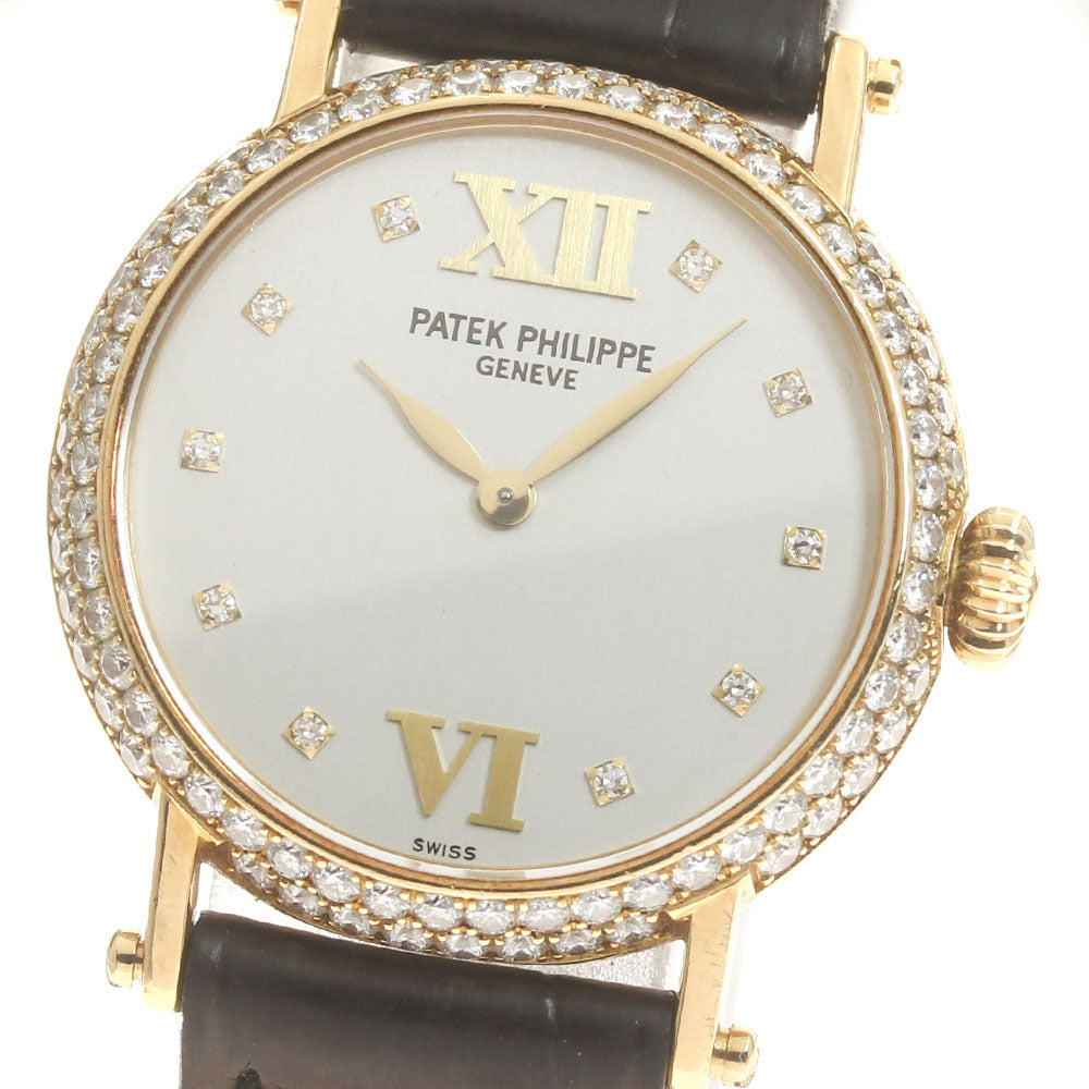 PATEK PHILIPPE Calatrava 4861 K18YG Cal.16-250 Silver Dial Hand Winding Ladies Watch_832033