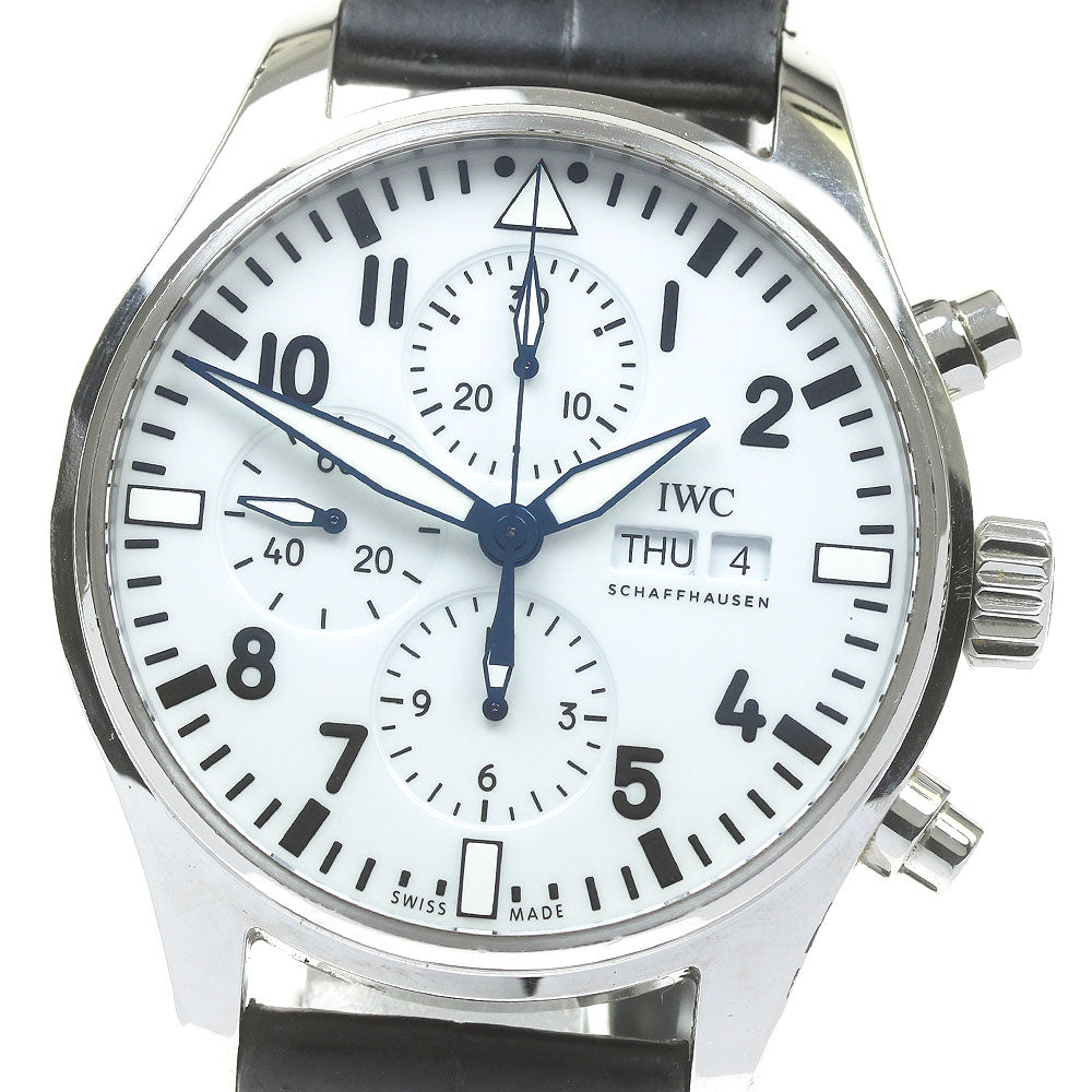 IWC SCHAFFHAUSEN Pilot watch IW377725 Chronograph 150 Years white Dial Automatic Men's Watch_832049