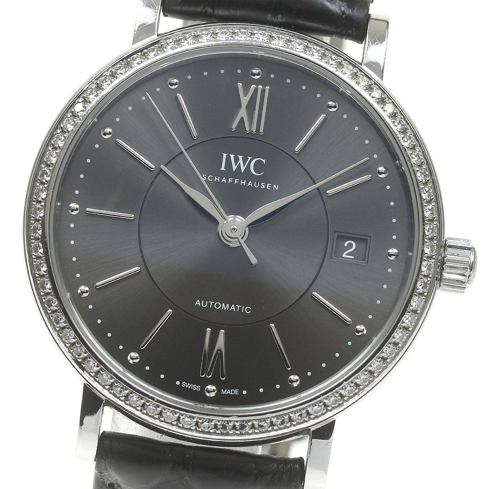 IWC SCHAFFHAUSEN Portofino Automatic 37 IW458104 Diamond Bezel gray Dial Automatic Boy's Watch_832071