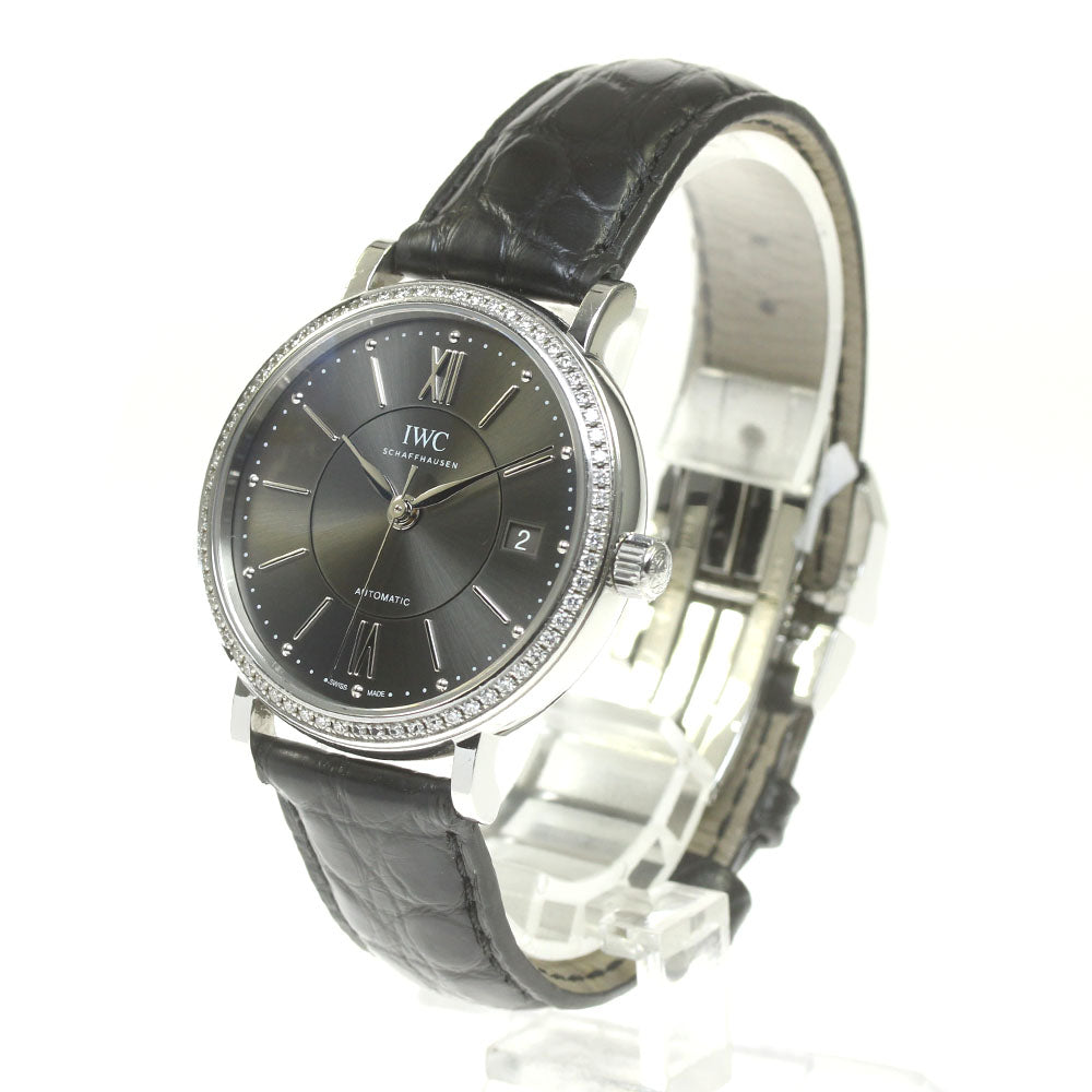 IWC SCHAFFHAUSEN Portofino Automatic 37 IW458104 Diamond Bezel gray Dial Automatic Boy's Watch_832071