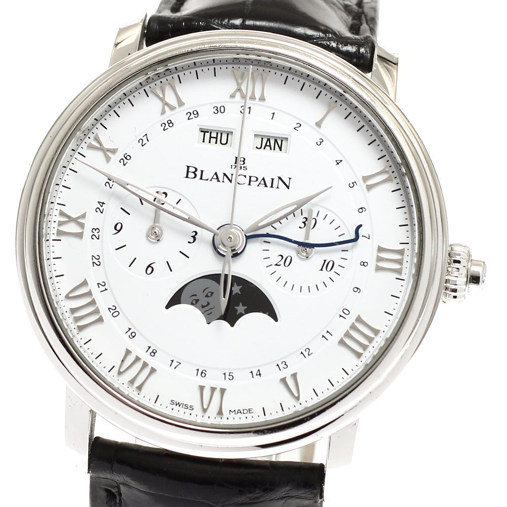 Blancpain Villeret Monopusher Chronograph Complete Calendar 6685-1124-55B Moon phase white Dial Automatic Men's Watch_832072