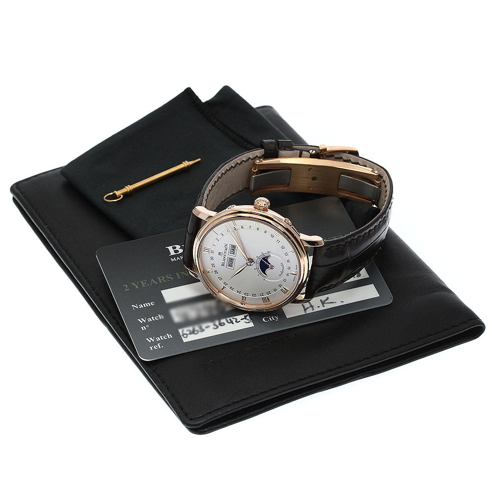 Blancpain Villeret Quantum Complete 6263-3642-55B Moon phase Triple calendar Silver Dial Automatic Men's Watch_832115