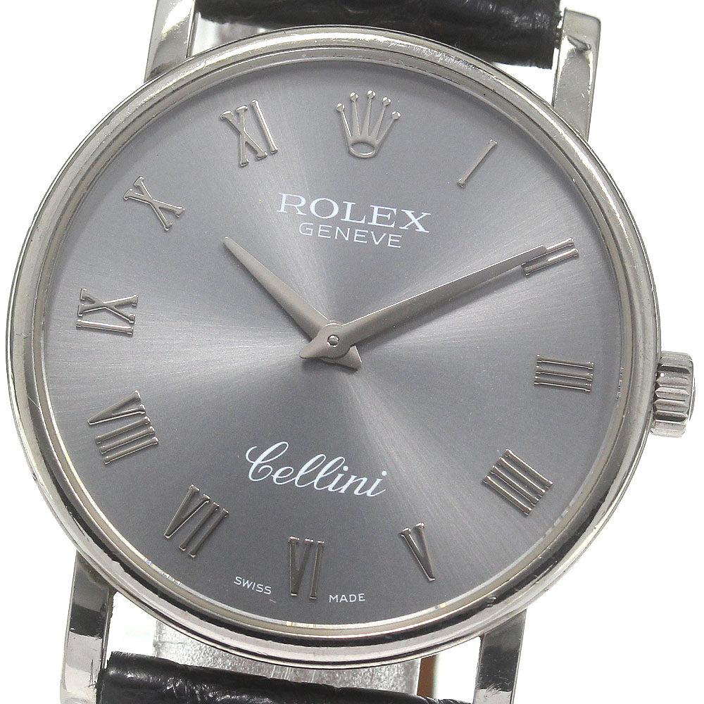 ROLEX Cellini 5515-9 K18WG Cal.1602 Silver Dial Hand Winding Men's Watch_832130