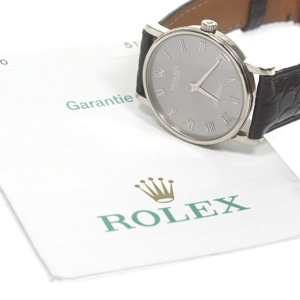 ROLEX Cellini 5515-9 K18WG Cal.1602 Silver Dial Hand Winding Men's Watch_832130