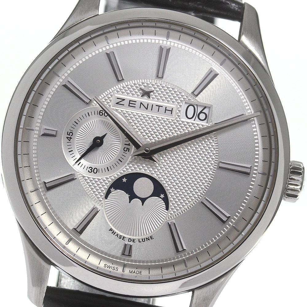 ZENITH captain 03.2140.691 Grand Date Moonphase Silver Dial Automatic Men's Watch_832174
