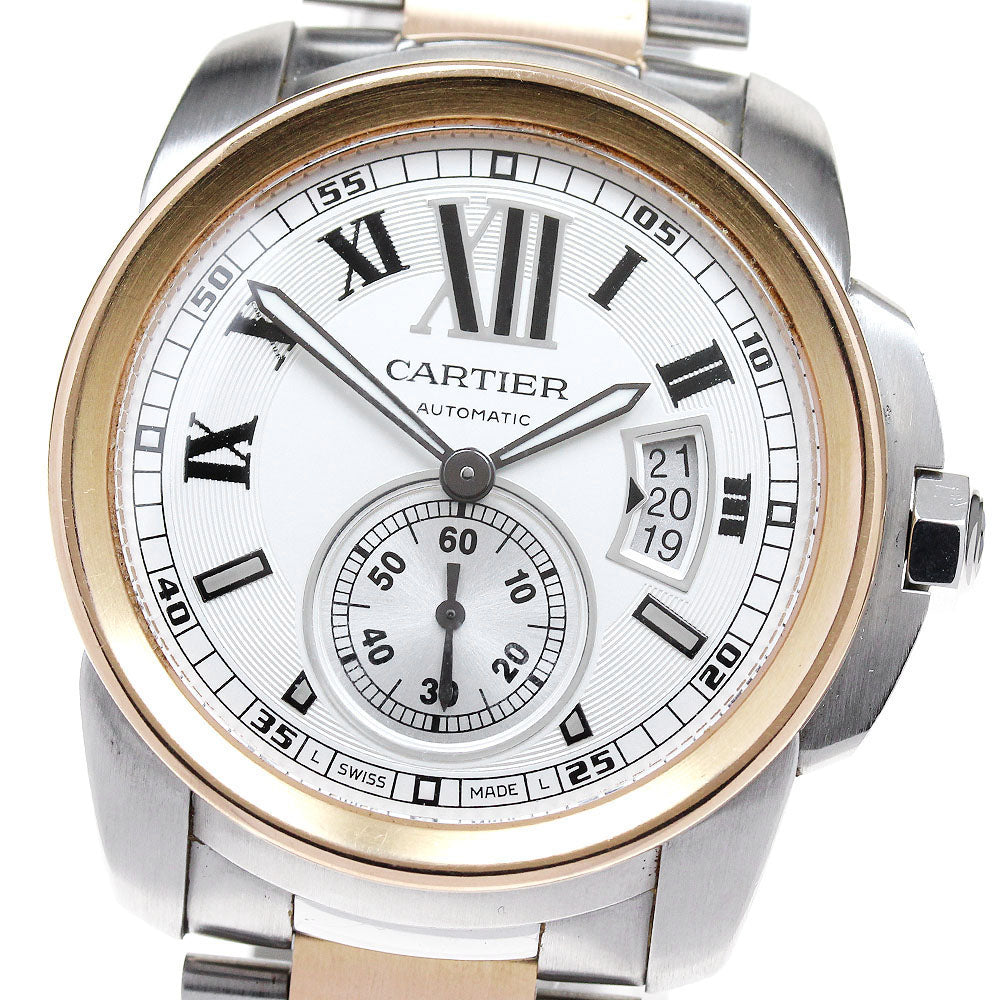 CARTIER Calibre de Cartier W7100036 PG 2 tone Silver Dial AT Men's Watch_832185