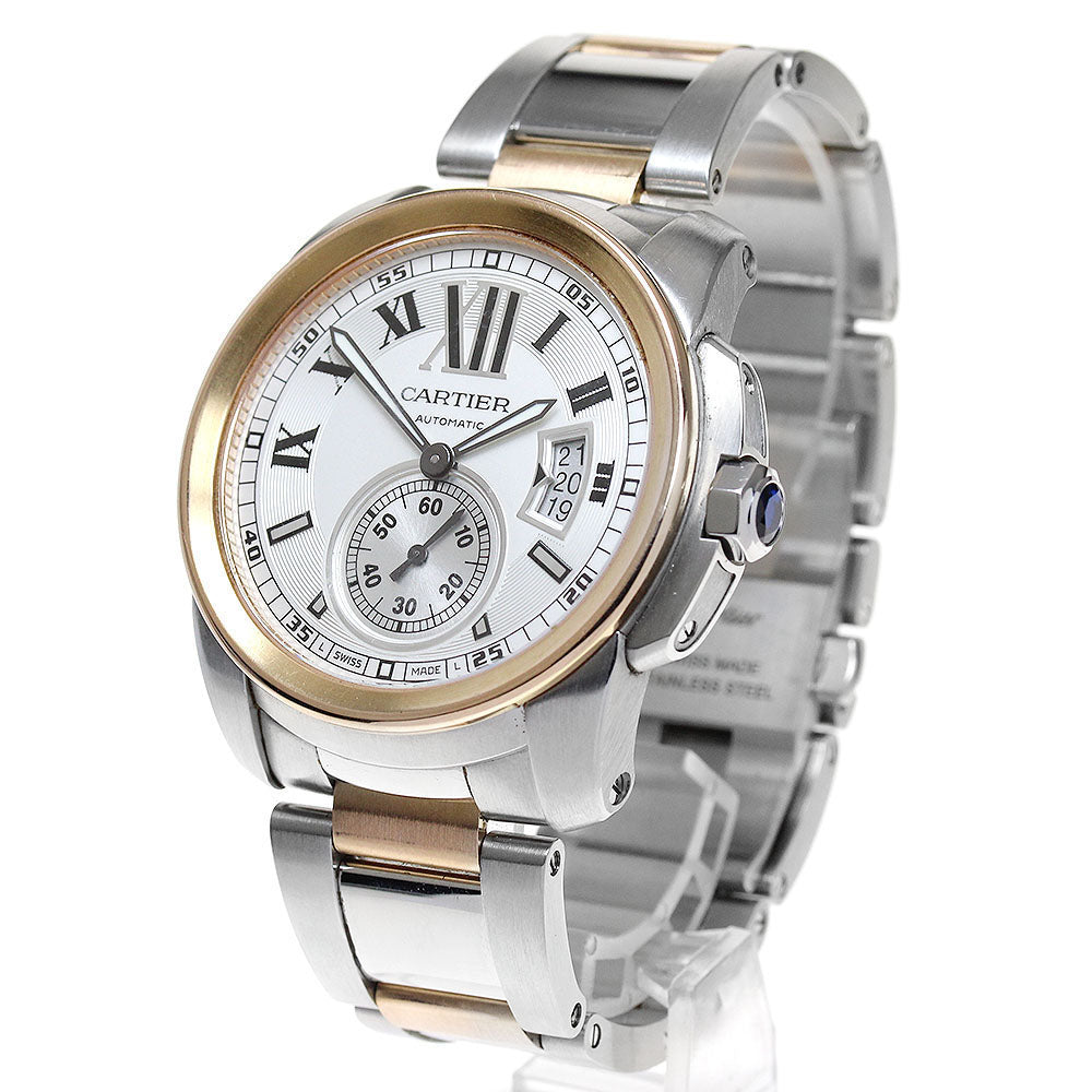 CARTIER Calibre de Cartier W7100036 PG 2 tone Silver Dial AT Men's Watch_832185