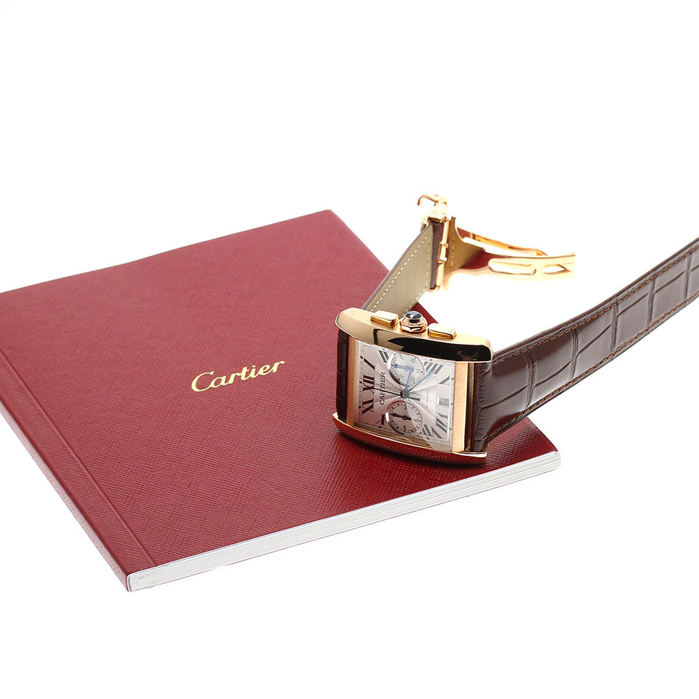 CARTIER Tank MC Chronograph W5330005 18K Pink Gold Silver Dial Automatic Men's Watch_832236