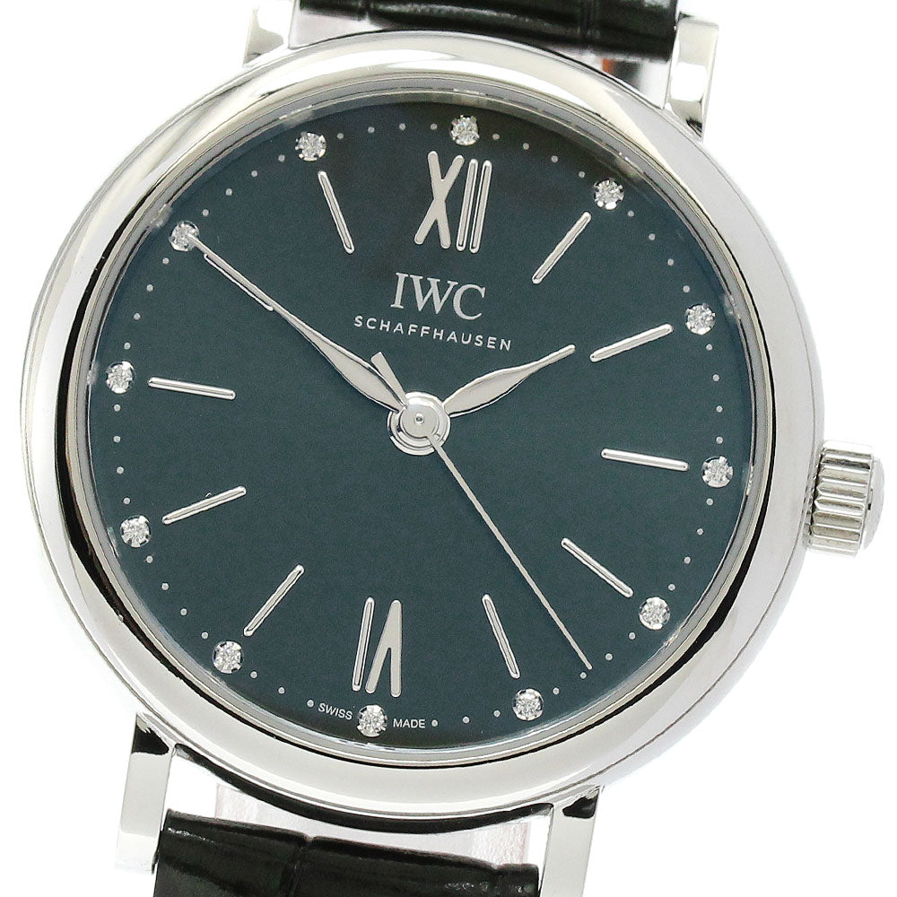IWC SCHAFFHAUSEN Portofino Automatic 34 IW357405 12P diamond Moss green Dial Automatic Ladies Watch_832251