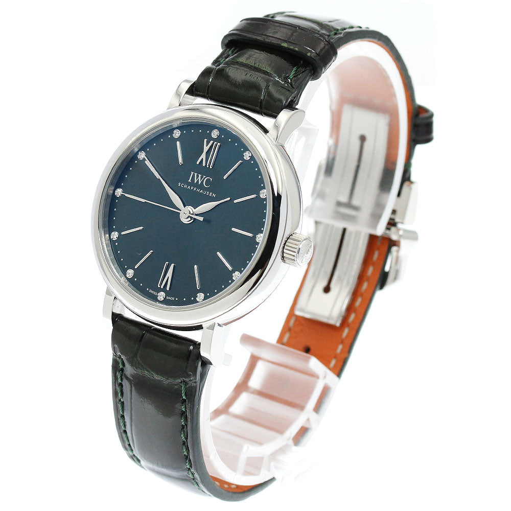 IWC SCHAFFHAUSEN Portofino Automatic 34 IW357405 12P diamond Moss green Dial Automatic Ladies Watch_832251