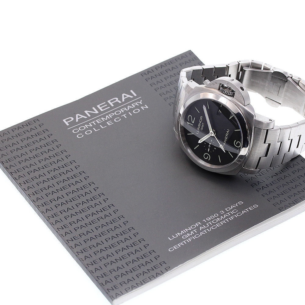 PANERAI Luminor 1950 PAM00329 3 Days GMT black Dial Automatic Men's Watch_832269
