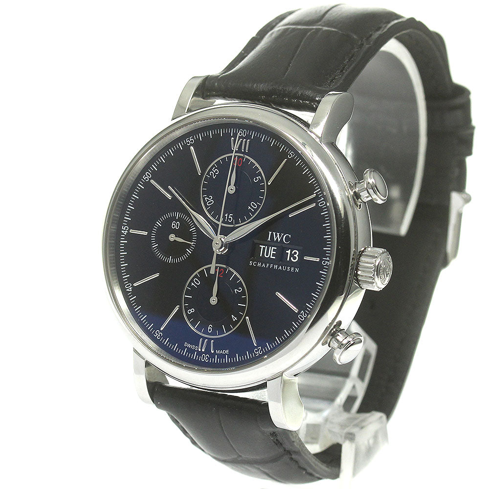 IWC SCHAFFHAUSEN Portofino IW391002 Chronograph day date black Dial Automatic Men's Watch_832286