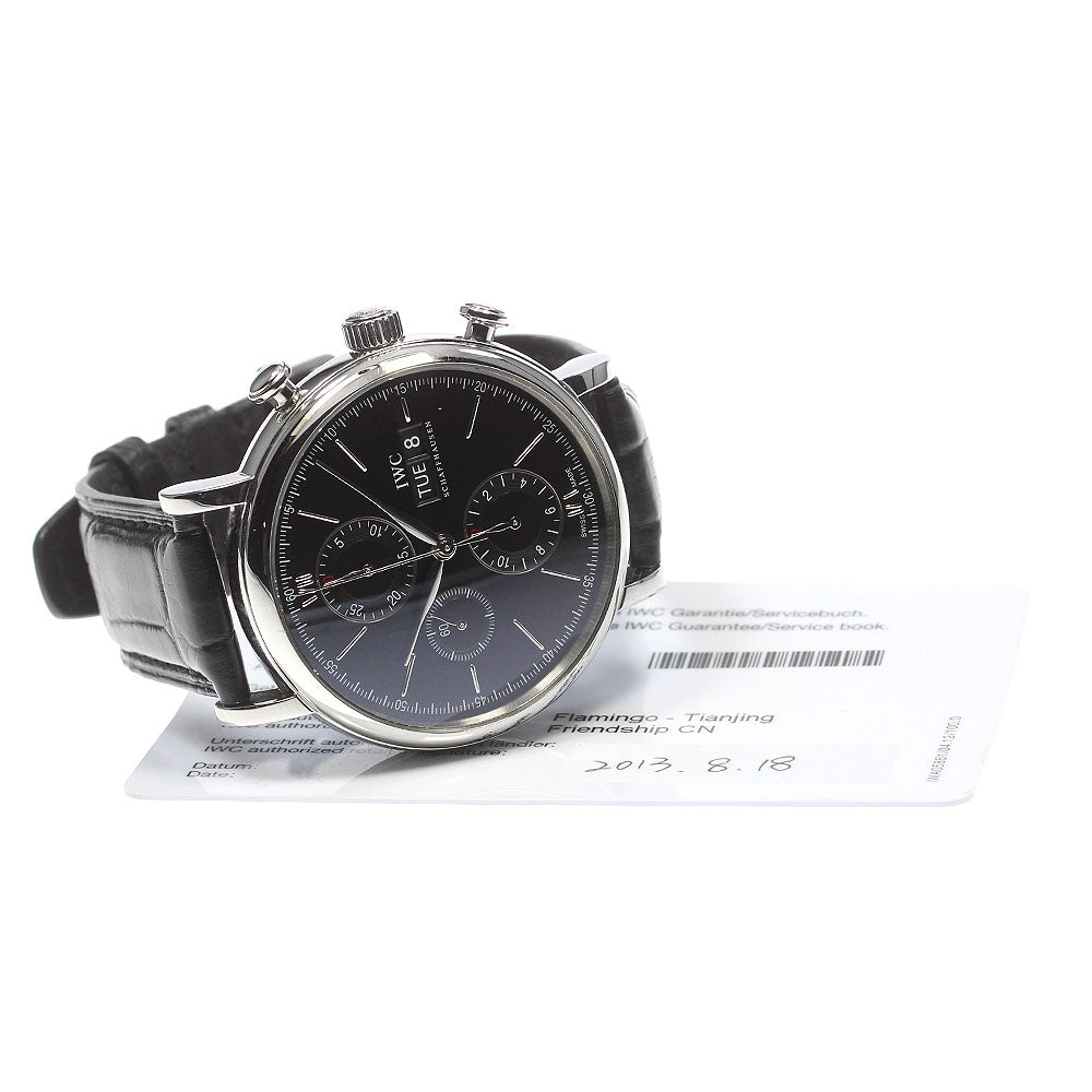 IWC SCHAFFHAUSEN Portofino IW391002 Chronograph day date black Dial Automatic Men's Watch_832295