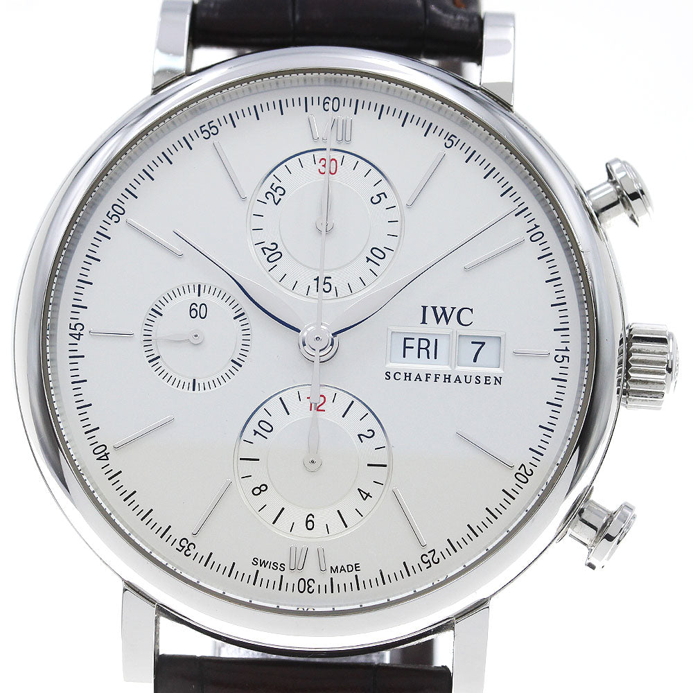 IWC SCHAFFHAUSEN Portugese IW391027 Chronograph Silver Dial Automatic Men's Watch_832311