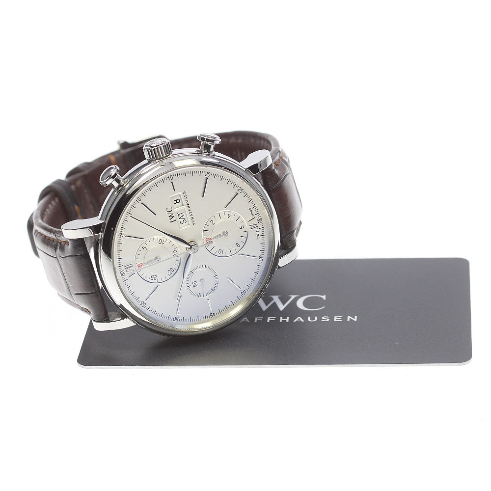 IWC SCHAFFHAUSEN Portugese IW391027 Chronograph Silver Dial Automatic Men's Watch_832311