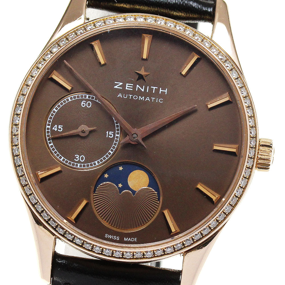 ZENITH Elite Ultrathin 22.2310.692 K18PG Diamond Bezel Automatic Ladies_832348