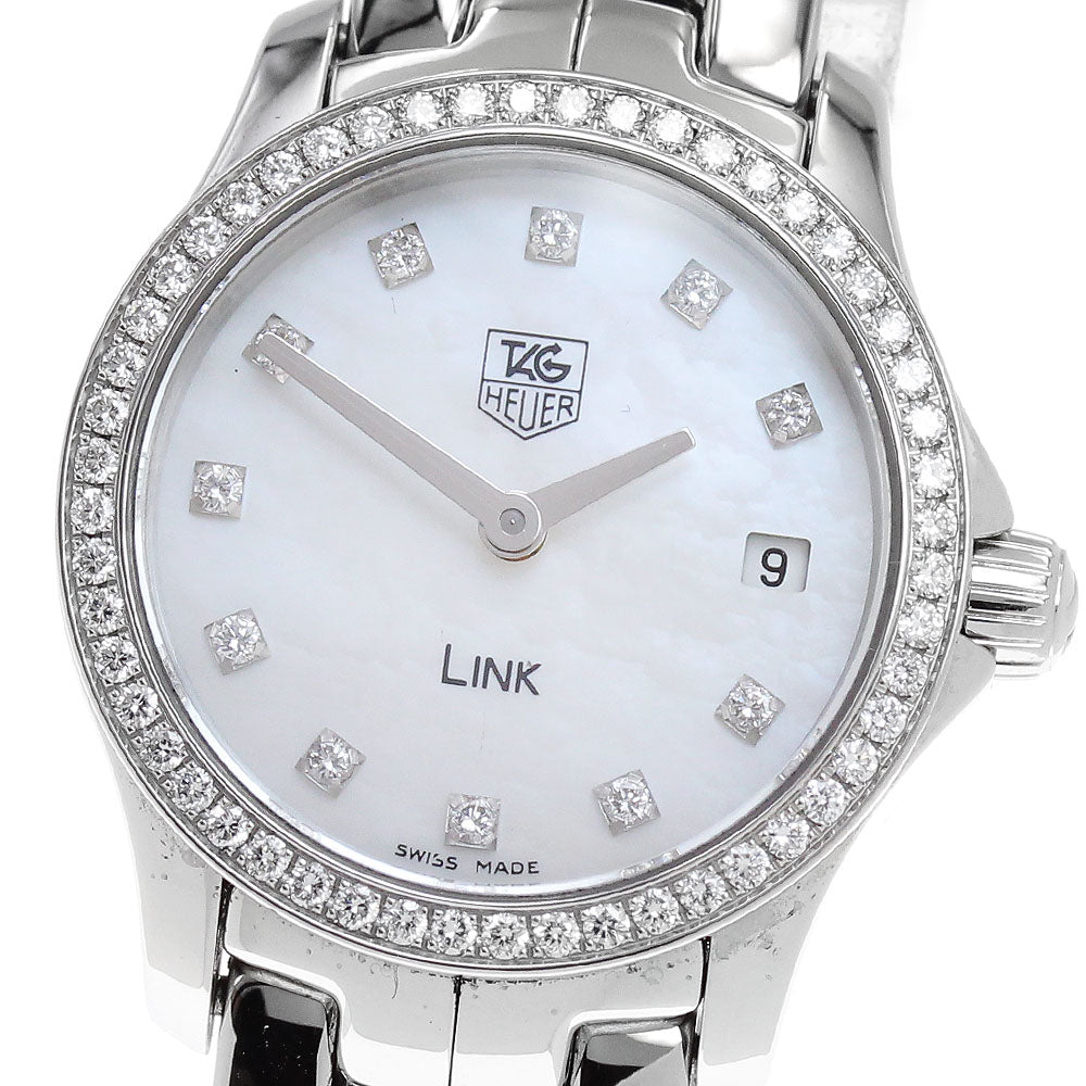 TAG HEUER mini link WJF1417 Diamond bezel 11P White shell Dial Quartz Ladies Watch_832434