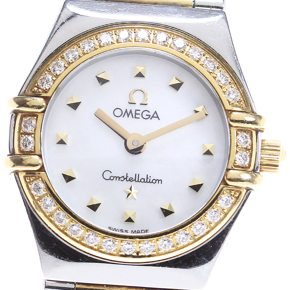 OMEGA Constellation 1365.71 Stainless Steel/Yellow Gold Diamond Bezel White shell Dial Quartz Ladies Watch_832530