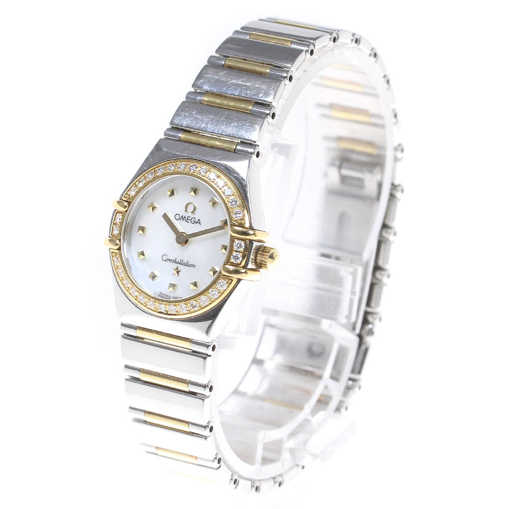 OMEGA Constellation 1365.71 Stainless Steel/Yellow Gold Diamond Bezel White shell Dial Quartz Ladies Watch_832530
