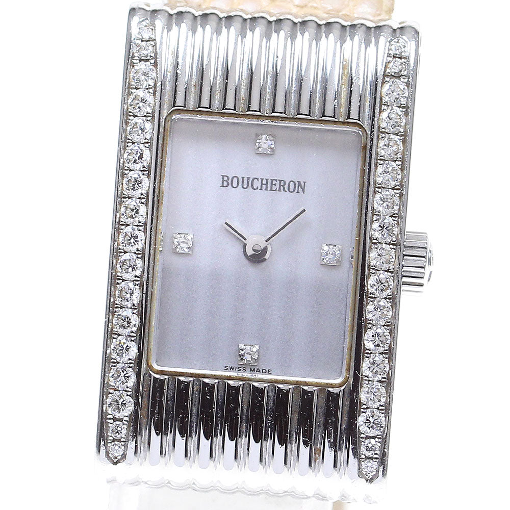 Boucheron Reflation Side diamond 4P Silver Dial Quartz Ladies Watch_832808