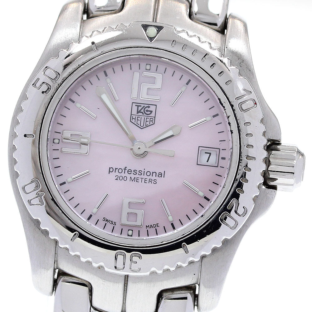 TAG HEUER Link WT141F Date Pink shell Dial Quartz Ladies Watch_833119