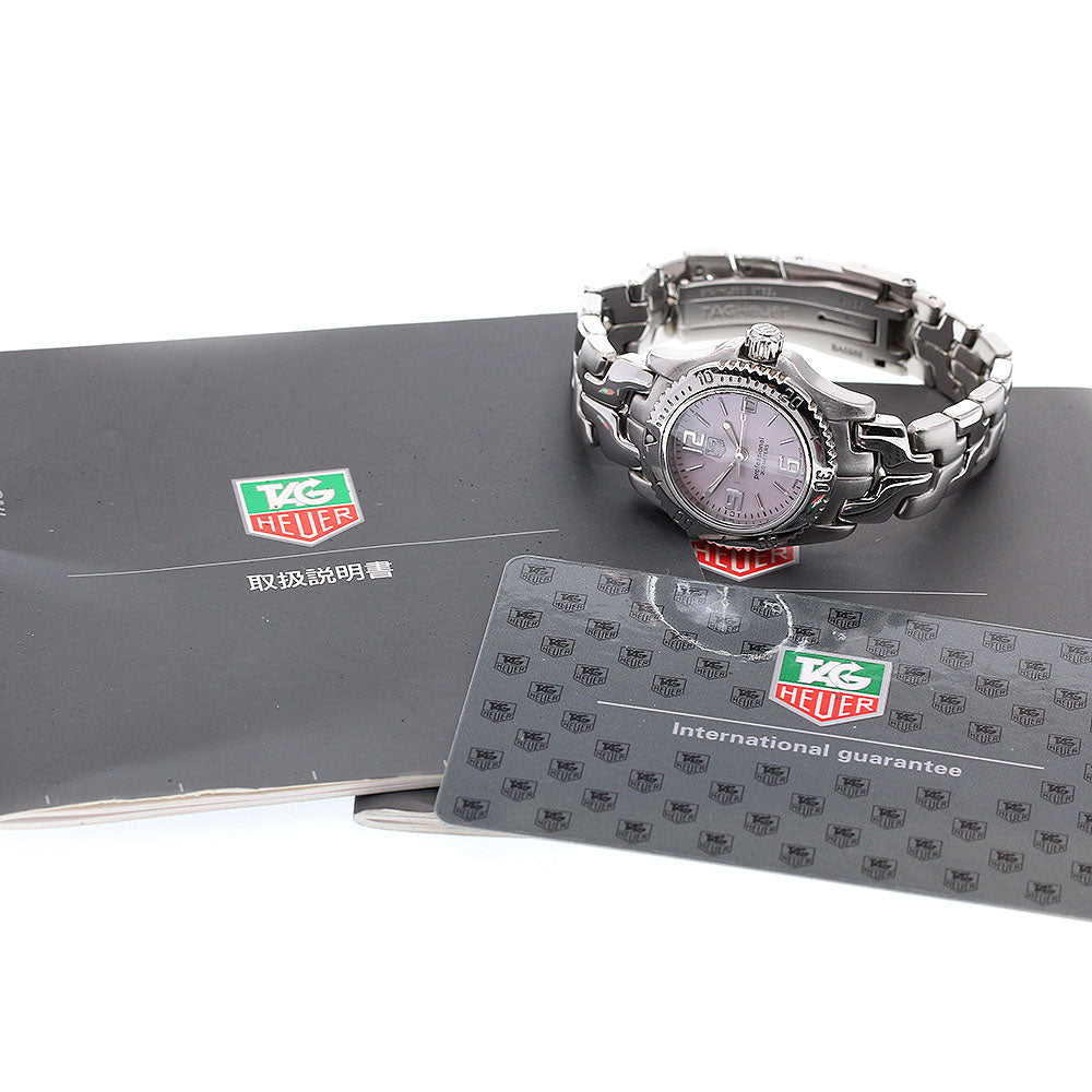TAG HEUER Link WT141F Date Pink shell Dial Quartz Ladies Watch_833119