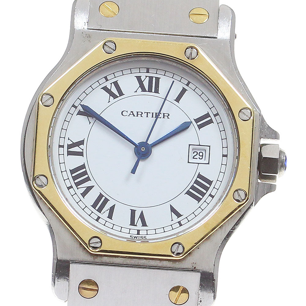 CARTIER Santos Octagon LM 81037288 Date white Dial Automatic Boy's Watch_833127