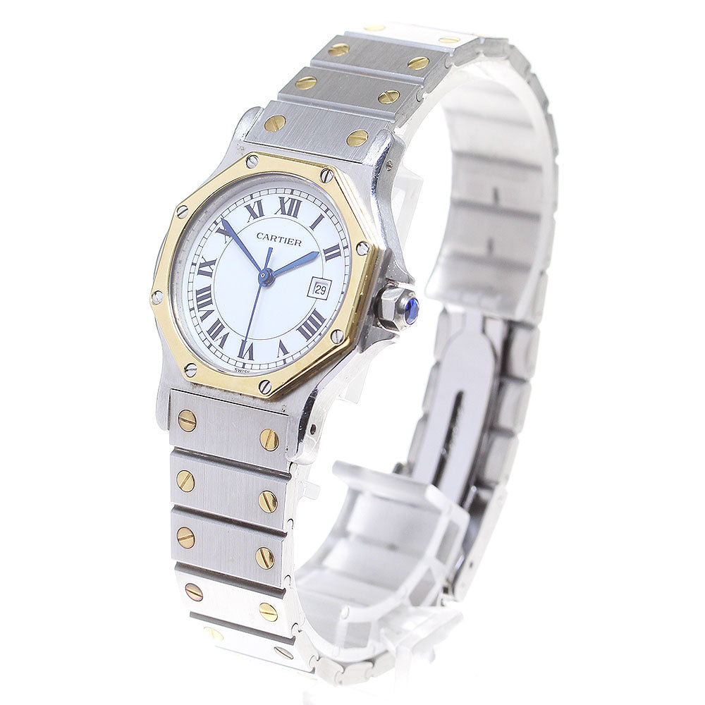 CARTIER Santos Octagon LM 81037288 Date white Dial Automatic Boy's Watch_833127