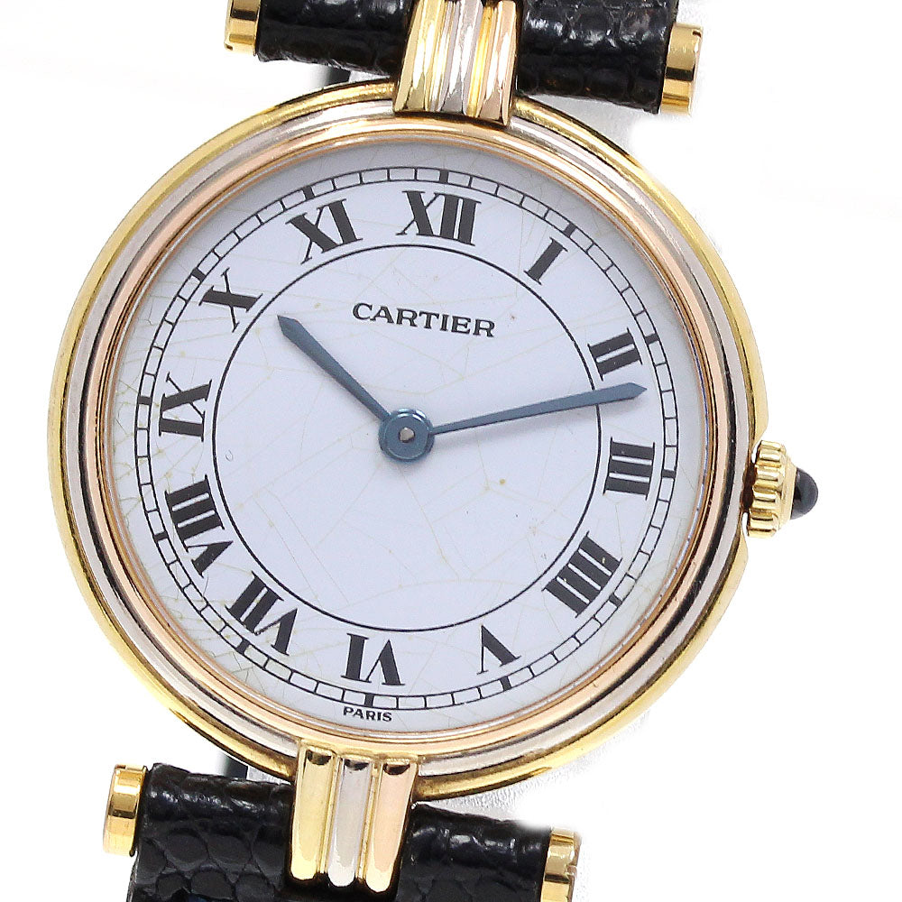 CARTIER Vendome Trinity Three Gold K18YG/WG/PG white Dial Quartz Ladies Watch_833210