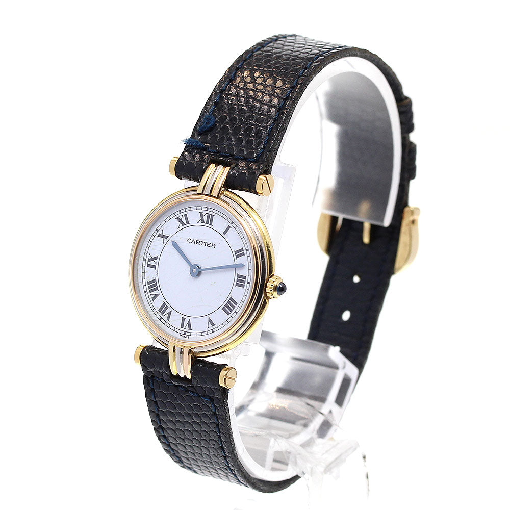 CARTIER Vendome Trinity Three Gold K18YG/WG/PG white Dial Quartz Ladies Watch_833210