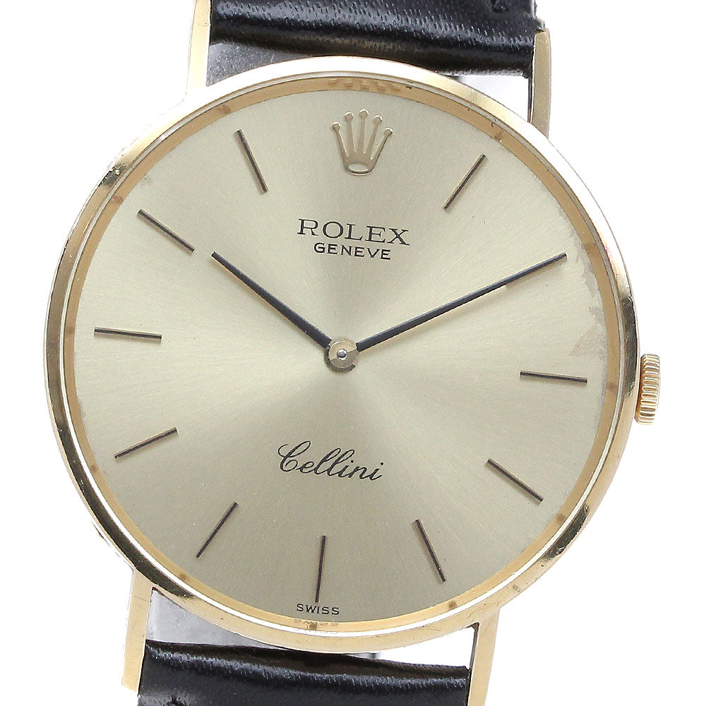 ROLEX Cellini 3833 K18YG Cal.1600 Gold Dial Hand Winding Men's Watch_833218