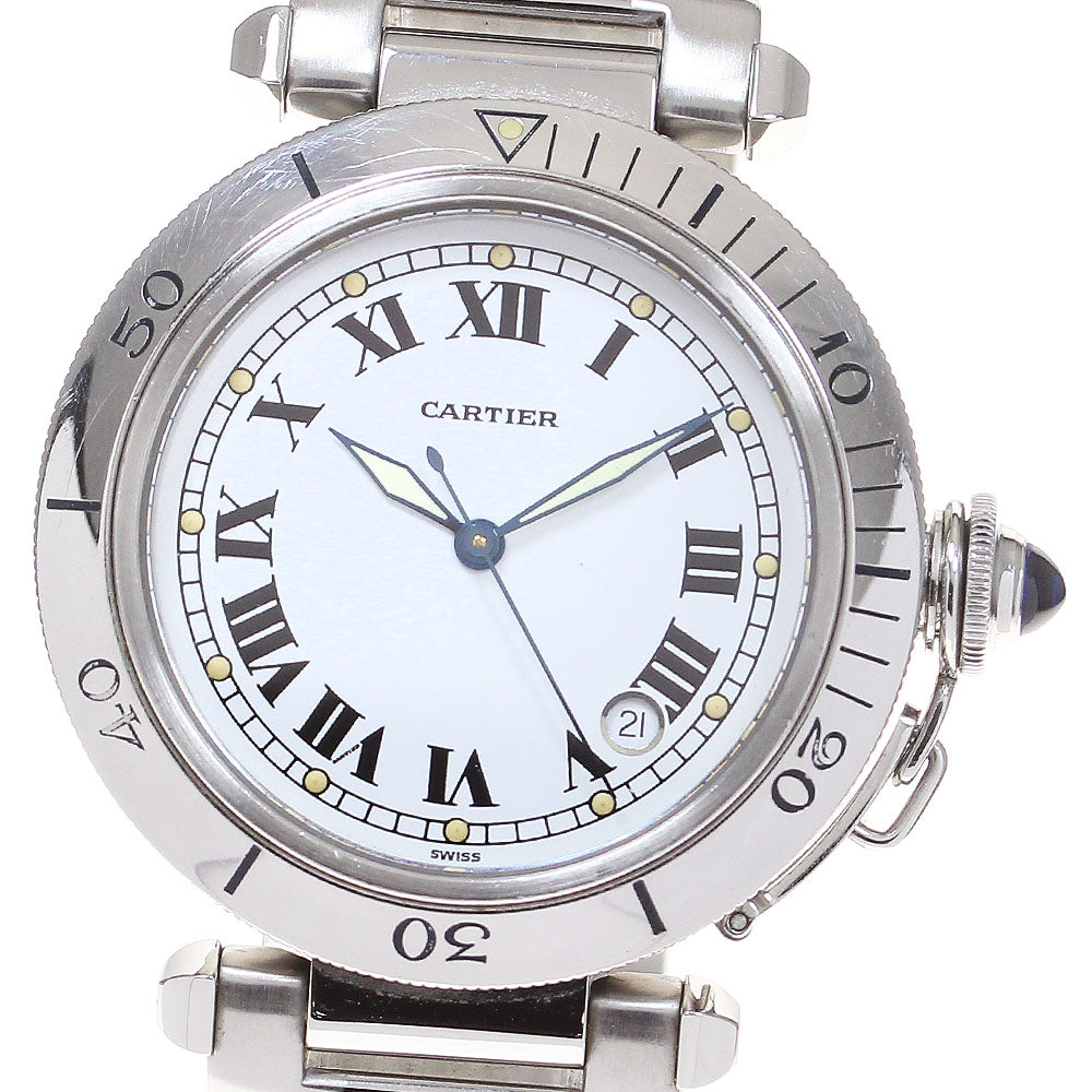 CARTIER Pasha 38mm W31005H3 Date White Dial Automatic Men's Watch_833232