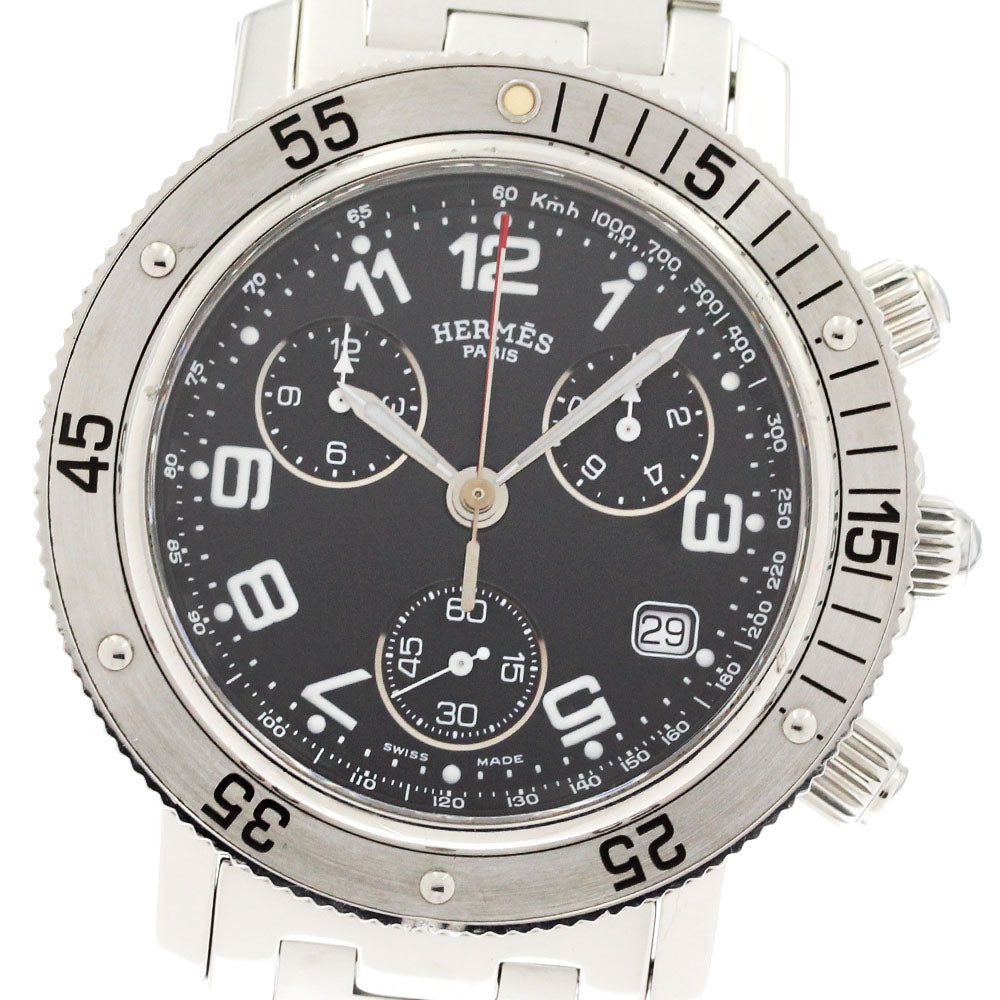 HERMES Clipper diver CL2.910 Chronograph Black Dial Quartz Men's Watch_833487