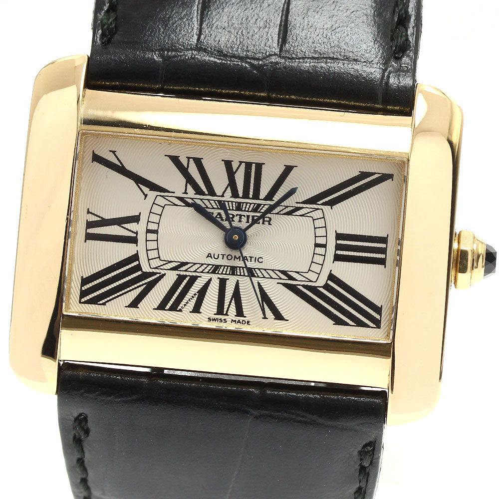 CARTIER Tank Divan LM W6300856 18K Yellow Gold Silver Dial Automatic Men's Watch_833560